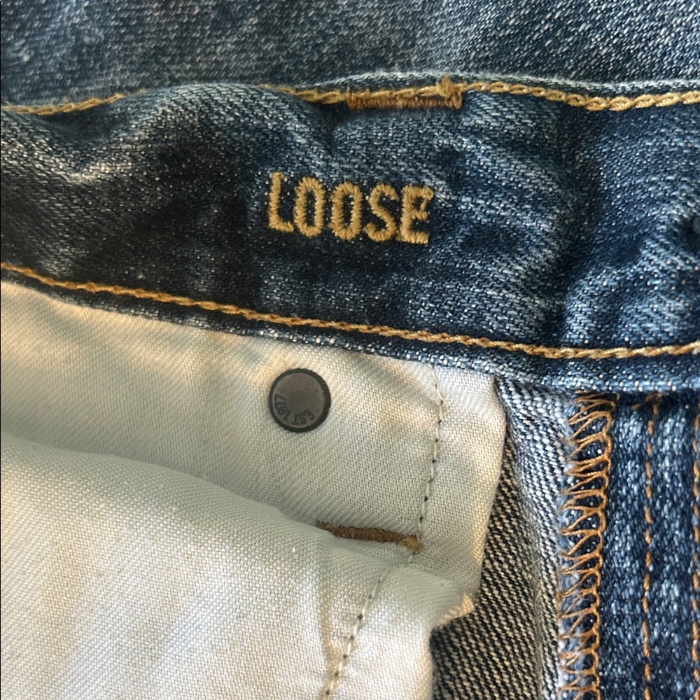 Mens American Eagle Loose Fit Blue Jeans Size 34/34 - Picture 5 of 9